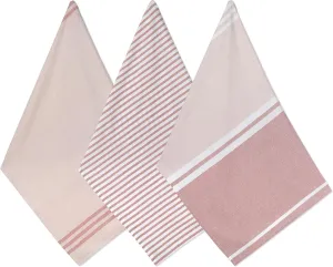 Folkulture Pink Kitchen Towels with Hanging Loop, Dish Towels for Kitchen Décor, Kitchen Hand Towels or Tea Towels for Kitchen, Farmhouse or Boho Kitchen Towels, 20" x 28", Set of 3