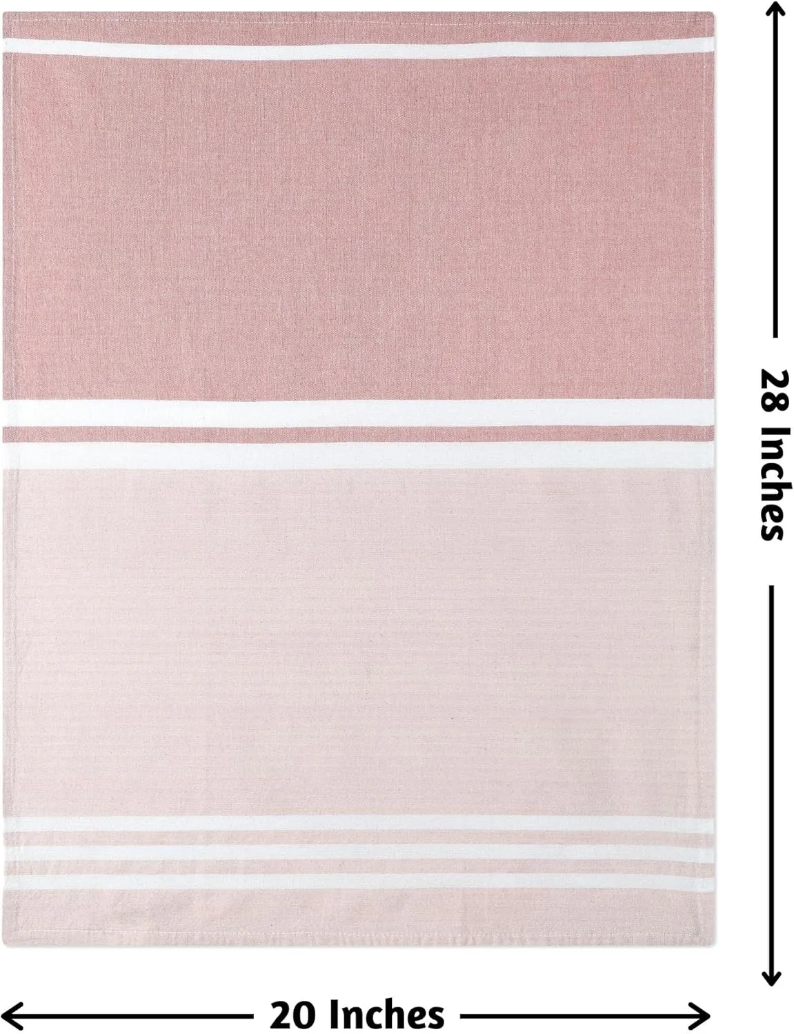 Folkulture Pink Kitchen Towels with Hanging Loop, Dish Towels for Kitchen Décor, Kitchen Hand Towels or Tea Towels for Kitchen, Farmhouse or Boho Kitchen Towels, 20" x 28", Set of 3