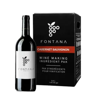 Fontana French Cabernet Sauvignon Wine Kit Ingredients - 6 Gallon DIY Kit - Makes 30 Bottles of Wine