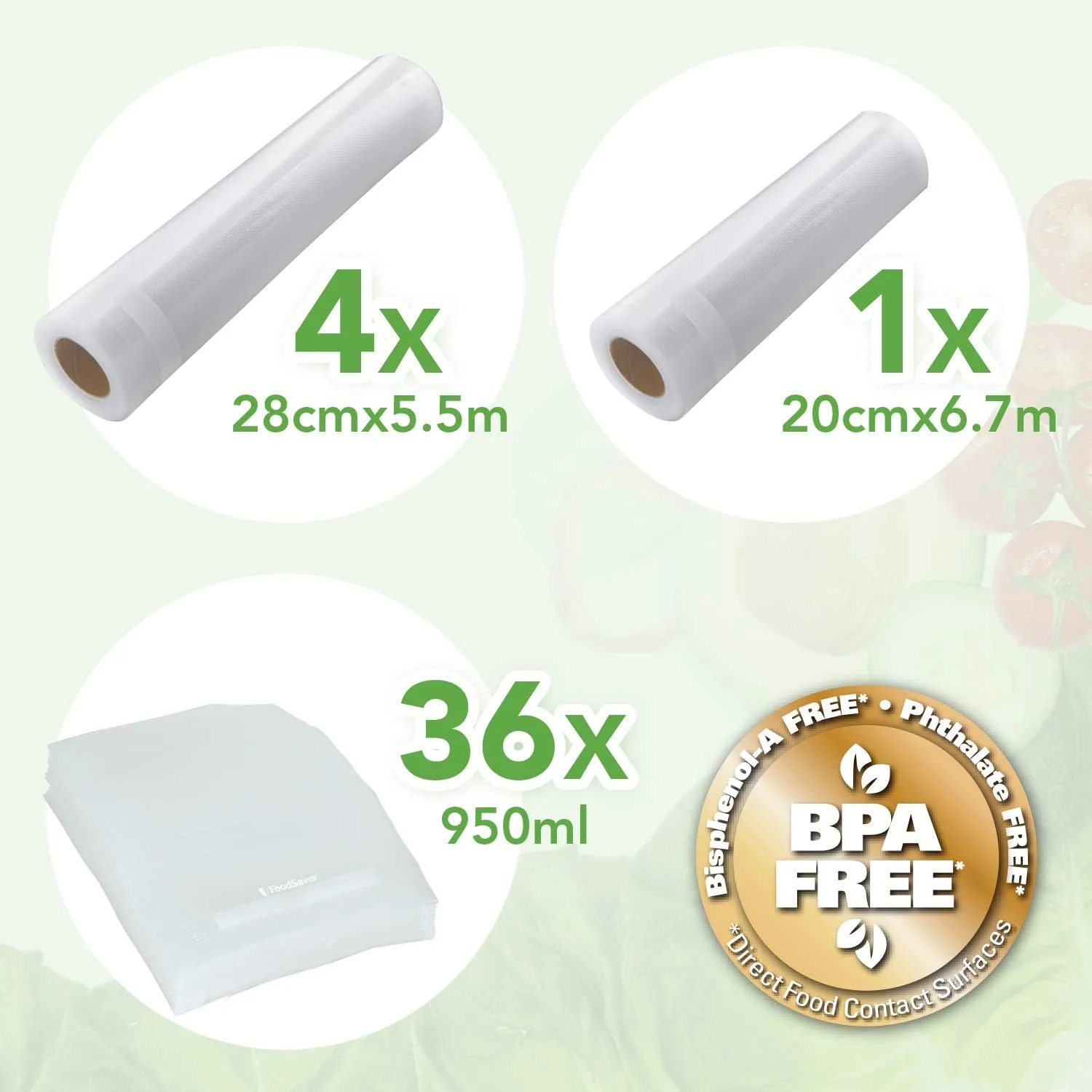 Foodsaver Consumables Vacuum Seal Bag Combo Pack/Sous Vide