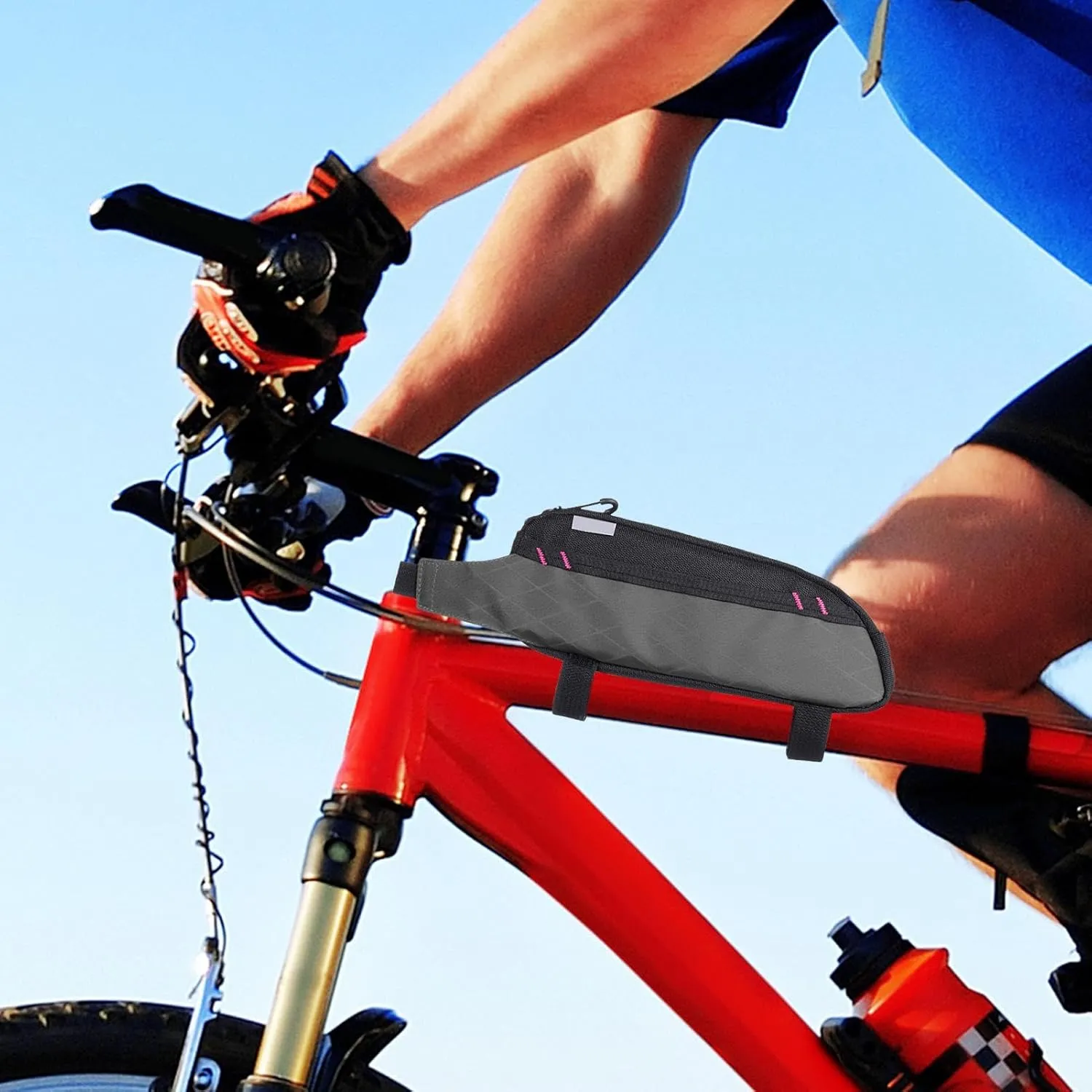 Frame Bag Cycling - Under Top Tube Bag | Waterproof Bikes Triangle Bag | 1L Pouch Case Holder Commute Daily Biking Beach Camping for Secure Ride Travel Outdoor Adventure