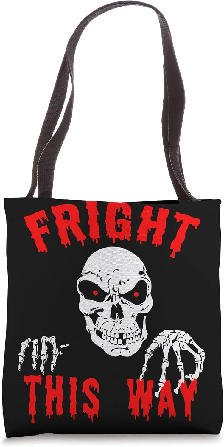 Fright This Way Funny Halloween Tote Bag