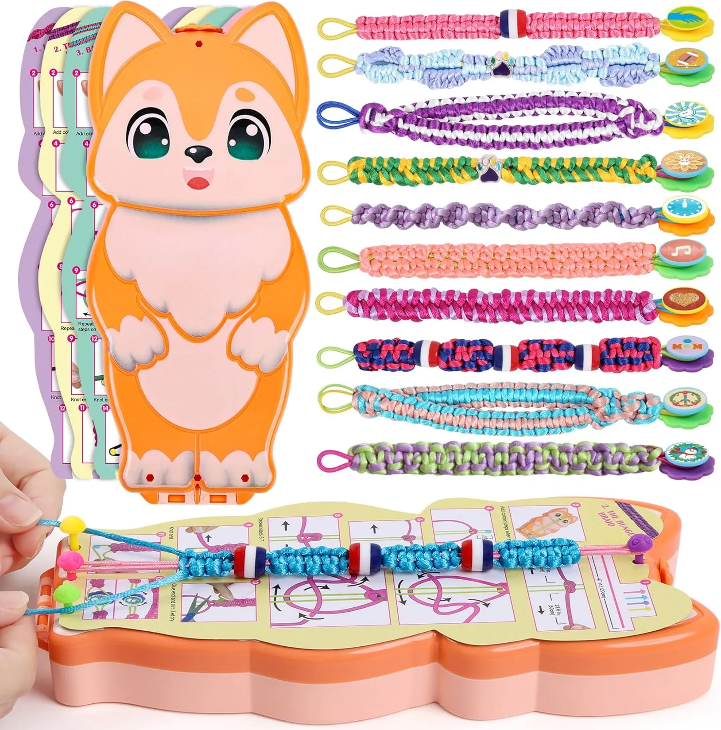 FUNiOi Bracelet Making Kit for Girls 8-10 12 Year Old - DIY Friendship Bracelets Crafts Toys for Kids Ages 6, 7 , Cool Birthday Gift Idea - Cute Squirrel Appearance Bracelet String Maker