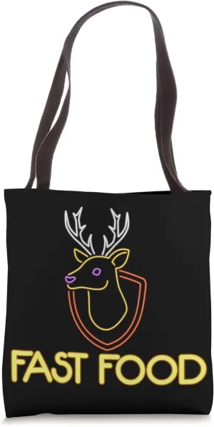 Funny Compound Bow Hunting Gear Fast Food Retro Deer Archer Tote Bag