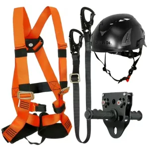 Fusion Climb Zipline Adventure Kit for Kids – Tactical Outdoor Bundle w/Harness, Dual Lanyard, Carabiner, Helmet, and Trolley – Easy Setup Backyard Activity