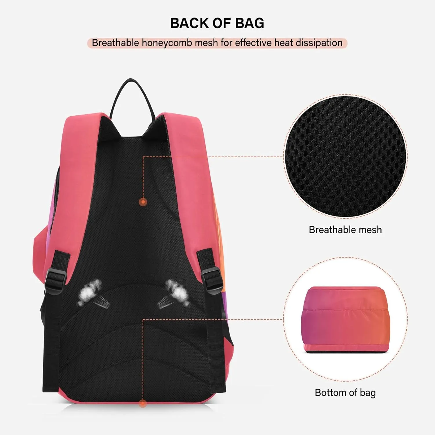 GAIGEO Yellow Amethyst Gradient Ombre Racket Bag, Multilayer Design Tennis Ball Bag, Sports and Daily Use