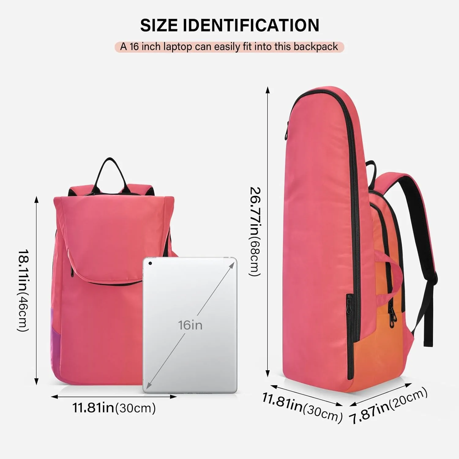GAIGEO Yellow Amethyst Gradient Ombre Racket Bag, Multilayer Design Tennis Ball Bag, Sports and Daily Use