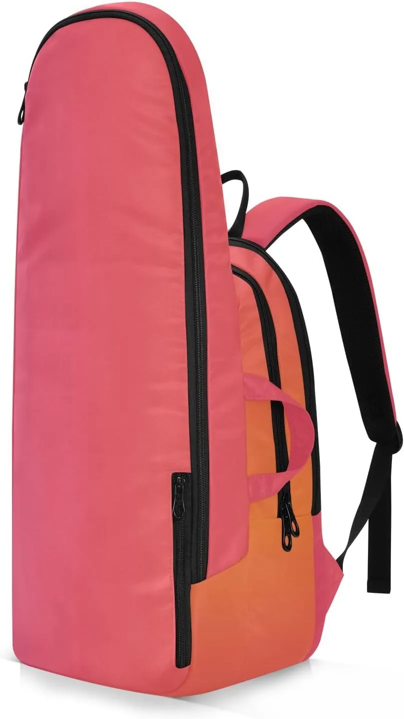 GAIGEO Yellow Amethyst Gradient Ombre Racket Bag, Multilayer Design Tennis Ball Bag, Sports and Daily Use