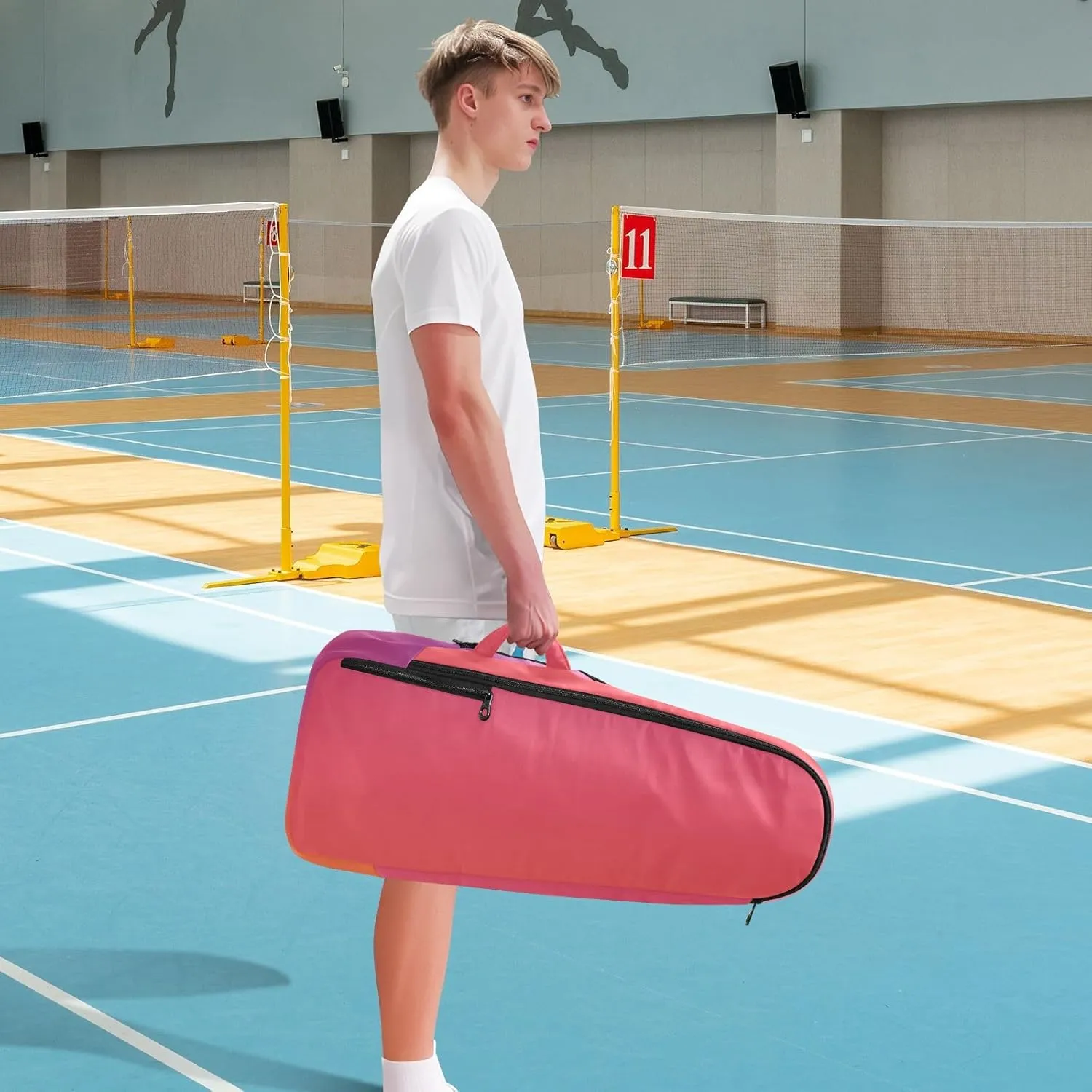GAIGEO Yellow Amethyst Gradient Ombre Racket Bag, Multilayer Design Tennis Ball Bag, Sports and Daily Use