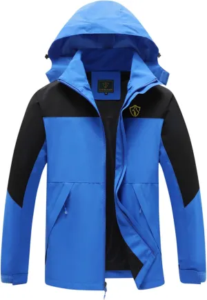 GIISAM Rain Jacket for Men, Mens Waterproof Raincoat Lightweight Rain Jackets Outdoor Rain Coat Windbreaker with Hood