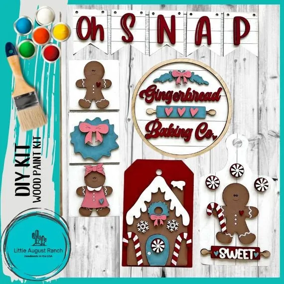 Gingerbread Baking Round DIY-  Wood Blanks to Paint and Craft
