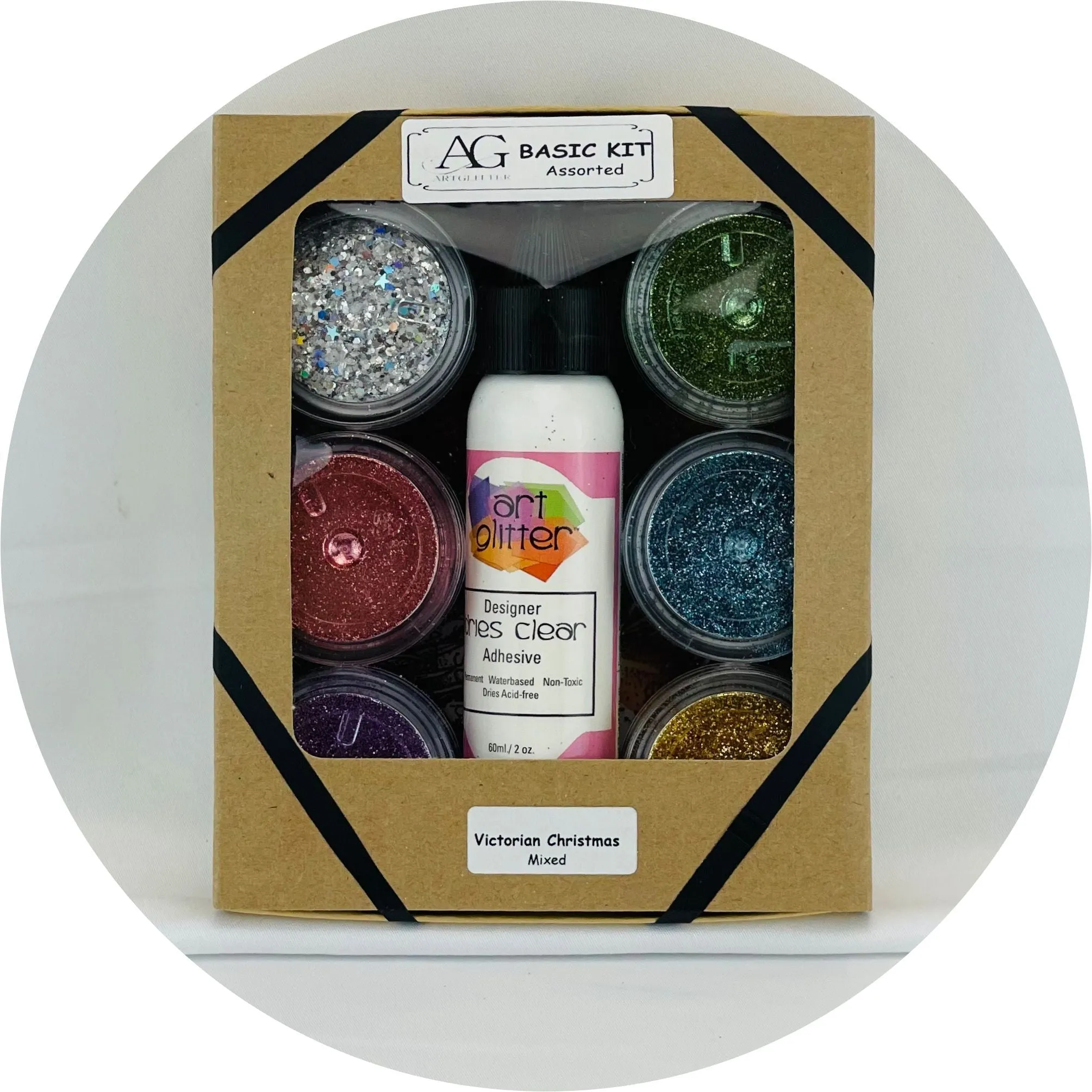 GLITTER KIT BASIC -VICTORIAN CHRISTMAS 1/2 OZ. JARS