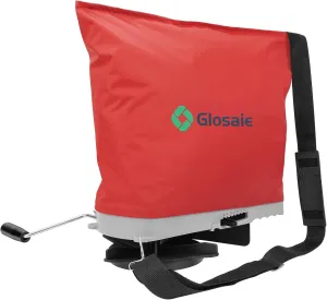 Glosaie Heavy-Duty Handheld Seed Spreader with 25lb Waterproof Bag, Multiple Spread Options, Fit for Spreading Grass Seeds and Fertilizers, Red