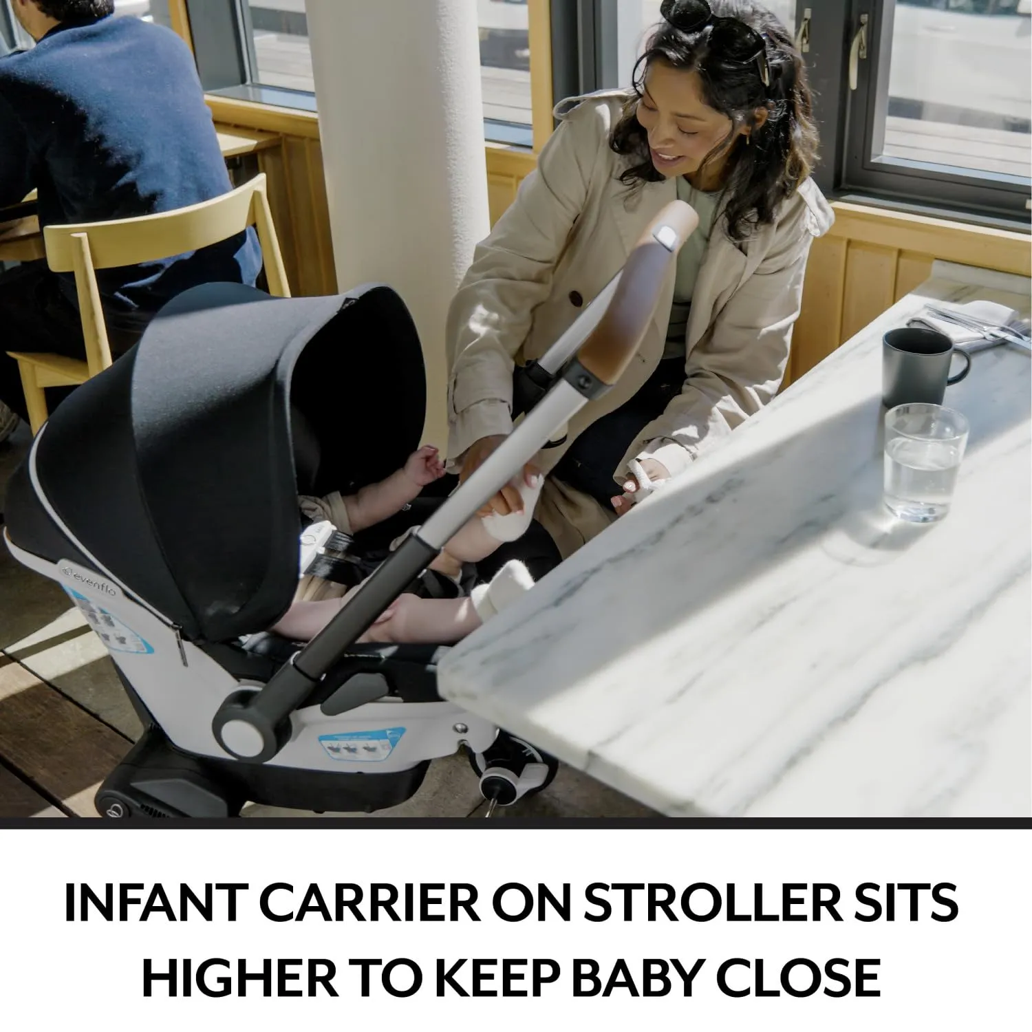 Gold Shyft DualRide with Carryall Storage Infant Car Seat and Stroller Combo (Moonstone Gray)