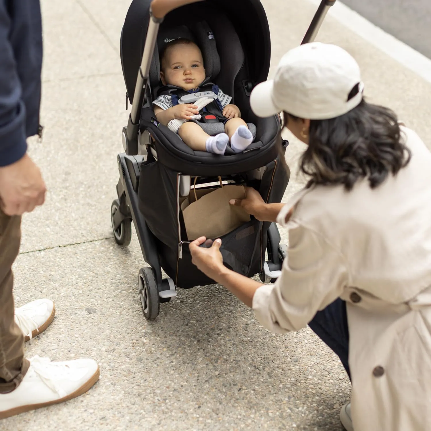 Gold Shyft DualRide with Carryall Storage Infant Car Seat and Stroller Combo (Moonstone Gray)