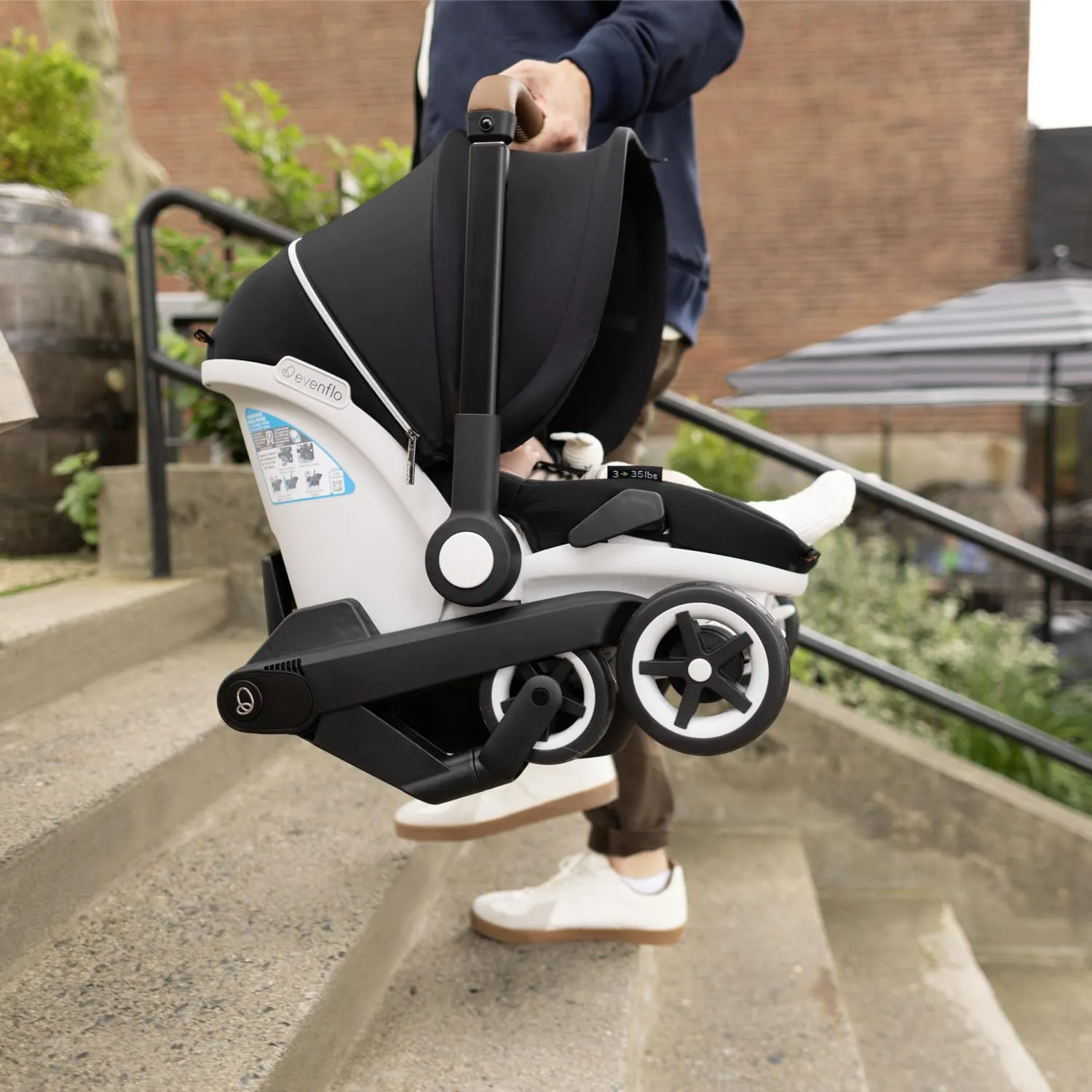 Gold Shyft DualRide with Carryall Storage Infant Car Seat and Stroller Combo (Moonstone Gray)