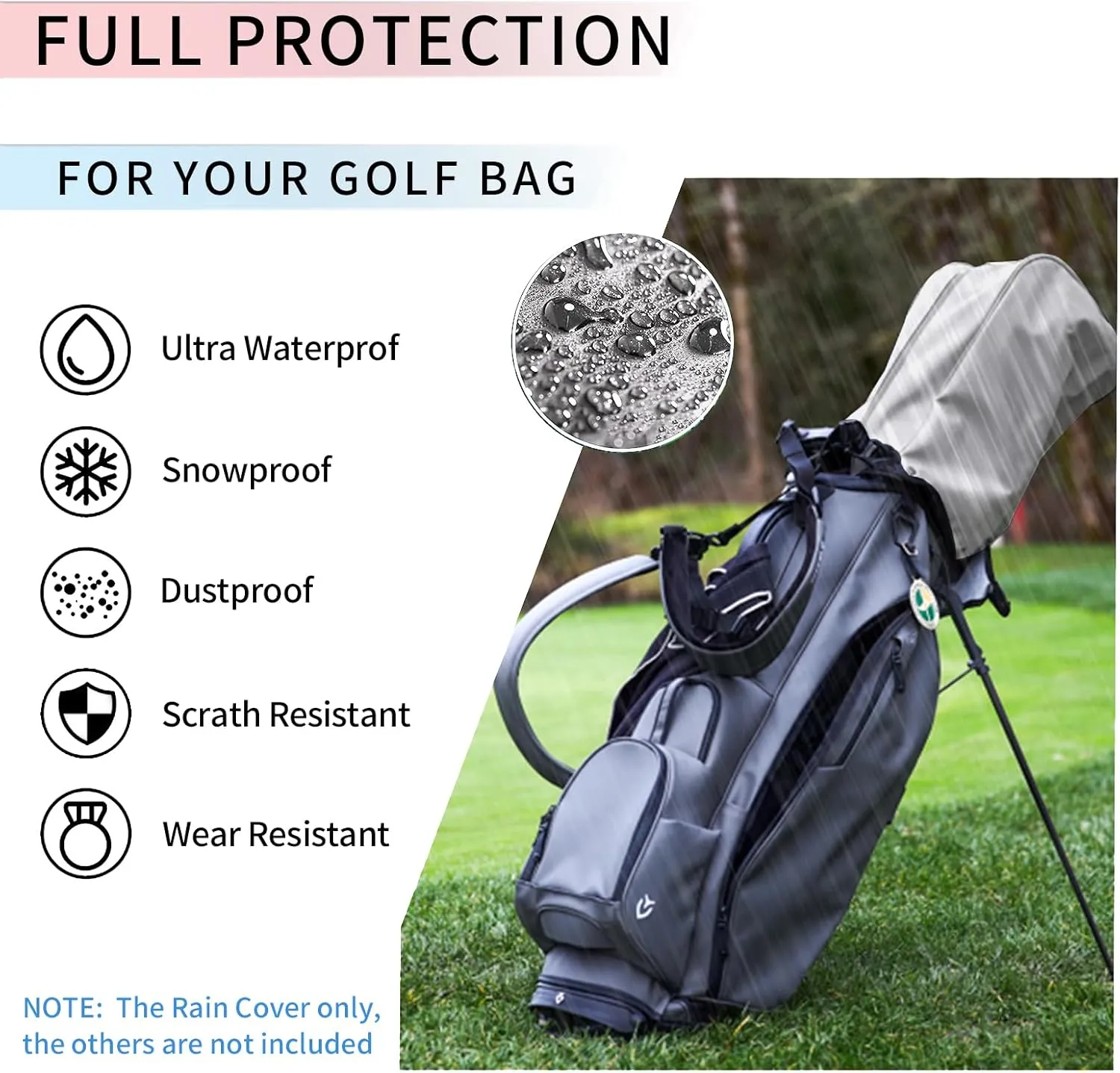 Golf Bag Rain Cover, Golf Accessory Gifts for Any Golfer, Beginner to pro, Golf Alliance Partners