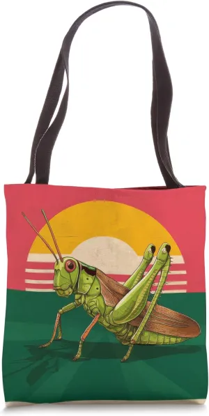 grasshopper Vintage Retro Sunset Tote Bag