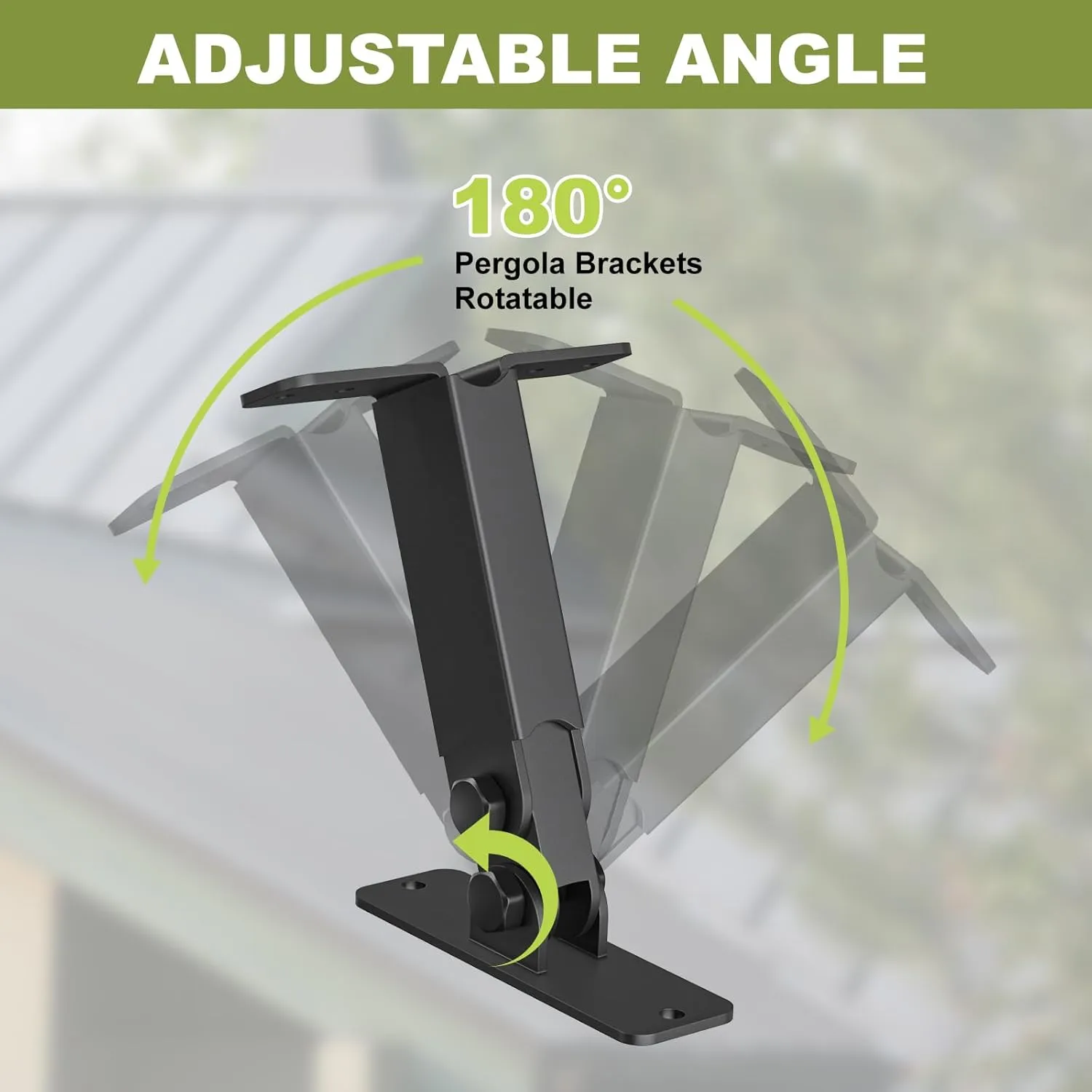 Heavy Duty Roof Riser Brackets Kit,Adjustable Angle Pergola Brackets,Black Metal Roof Riser Beam Bracket for Roof Pergola Gazebo Patio(3 Pack)