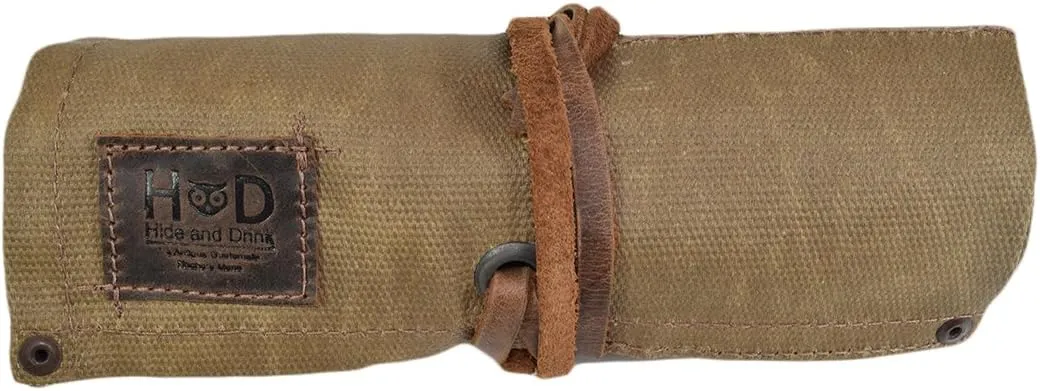 Hide & Drink, Waterproof Waxed Canvas Travel Watch Roll Organizer with 4 Slots, Easy Carry On Watchlover Storage, Handmade Travel Case, Fatigue