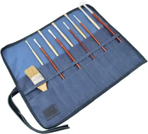 Hide & Drink, Waxed Canvas Artist Paint Brush Roll Up Bag Organizer Pouch Handmade (Blue Mar)