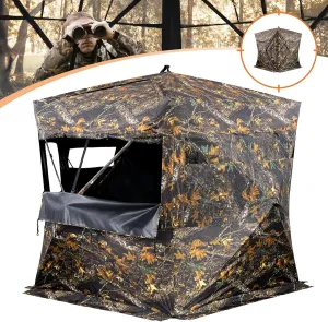 Hunting Blind, See Through Ground Blinds for Deer Hunting 2-3 Person Pop Up Tent Duck Blind for Bow Hunting 270°, Portable Durable Deer Blind for Hog Turkey Moose Hunting
