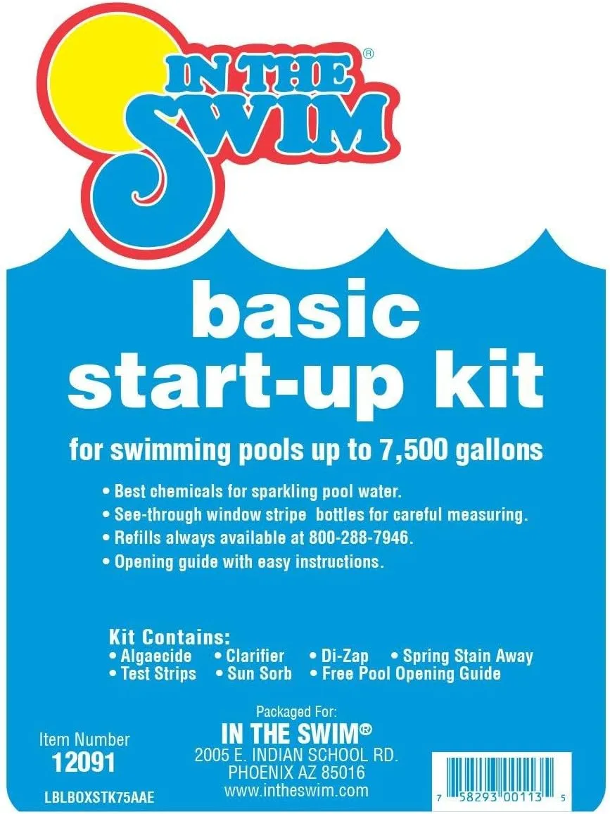 In The Swim Pool Basic Opening Chemical Start Up Kit - Above Ground and In-Ground Swimming Pools - Up to 7,500