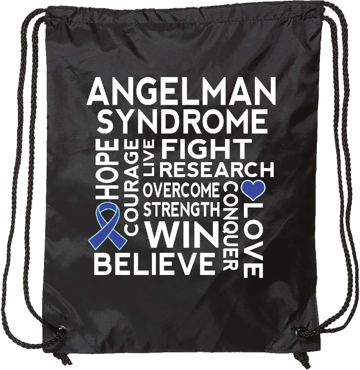 inktastic Angelman Syndrome Awareness Drawstring Bag Black 2e3ba