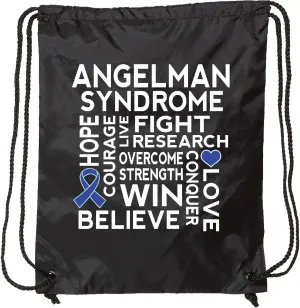 inktastic Angelman Syndrome Awareness Drawstring Bag Black 2e3ba
