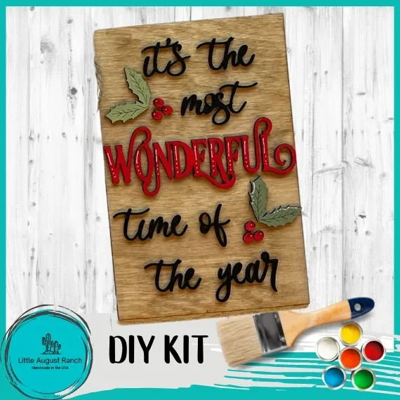 It's the Most Wonderful Time of the Year Shelf Sitter DIY-  Wood Blanks to Paint and Craft