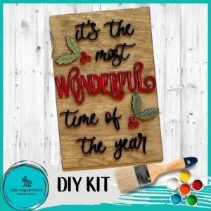 It's the Most Wonderful Time of the Year Shelf Sitter DIY-  Wood Blanks to Paint and Craft