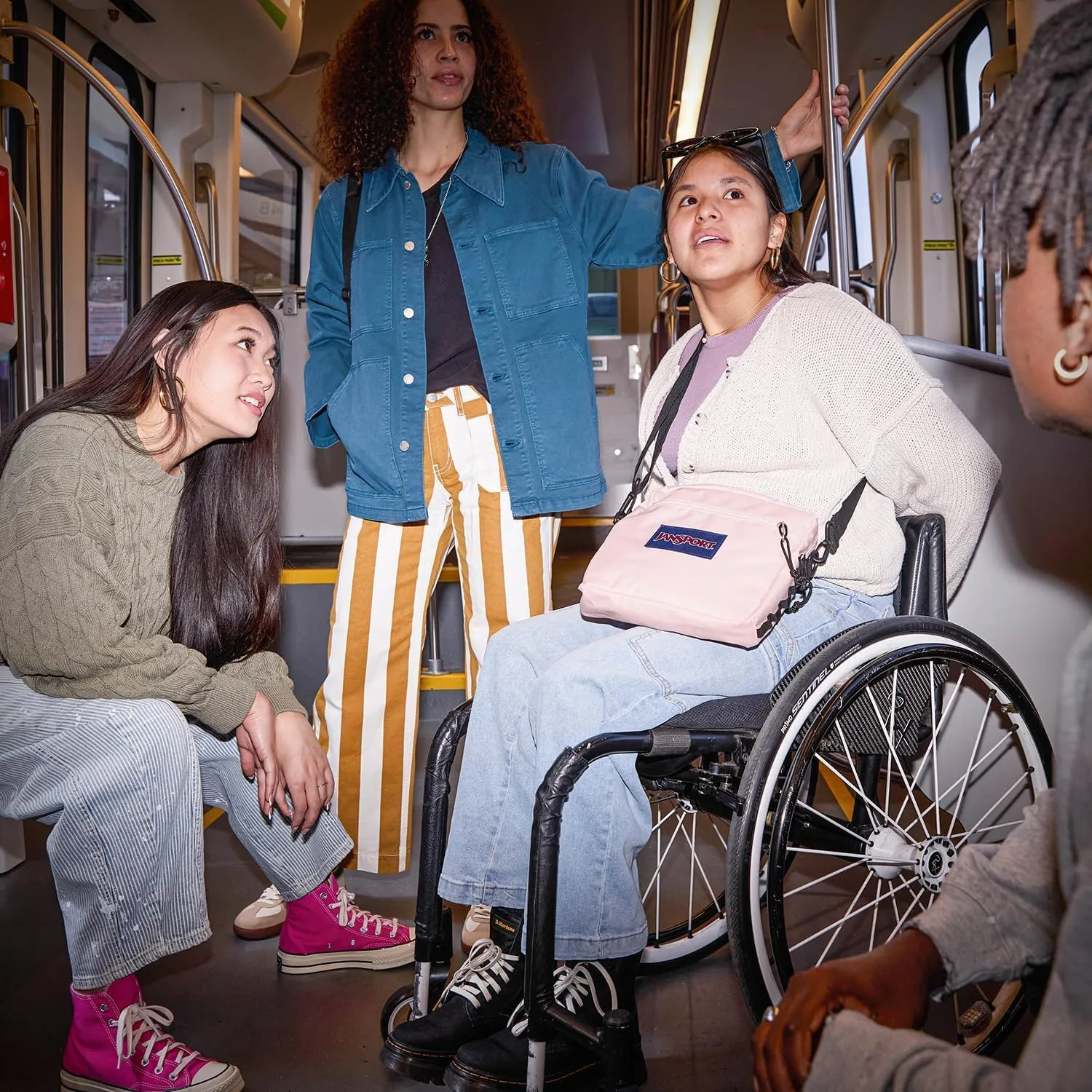 JanSport Central Adaptive Accessory Bag – Wheelchair & Walker Compatible, Versatile Carry Options, Tuck-Away Adjustable Loops, SaniStash Pocket for Easy Access, Cyberspace Galaxy