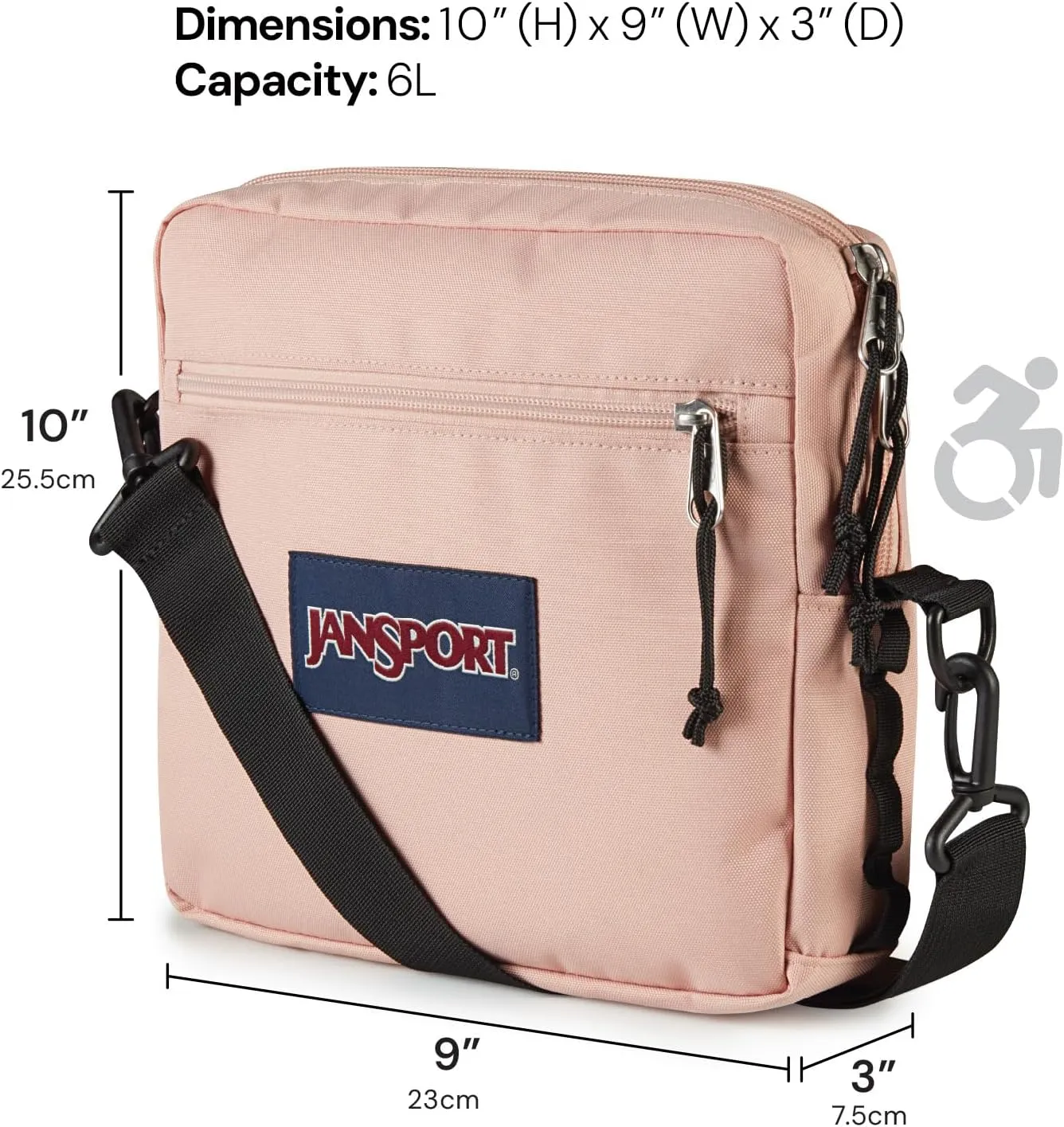 JanSport Central Adaptive Accessory Bag – Wheelchair & Walker Compatible, Versatile Carry Options, Tuck-Away Adjustable Loops, SaniStash Pocket for Easy Access, Cyberspace Galaxy