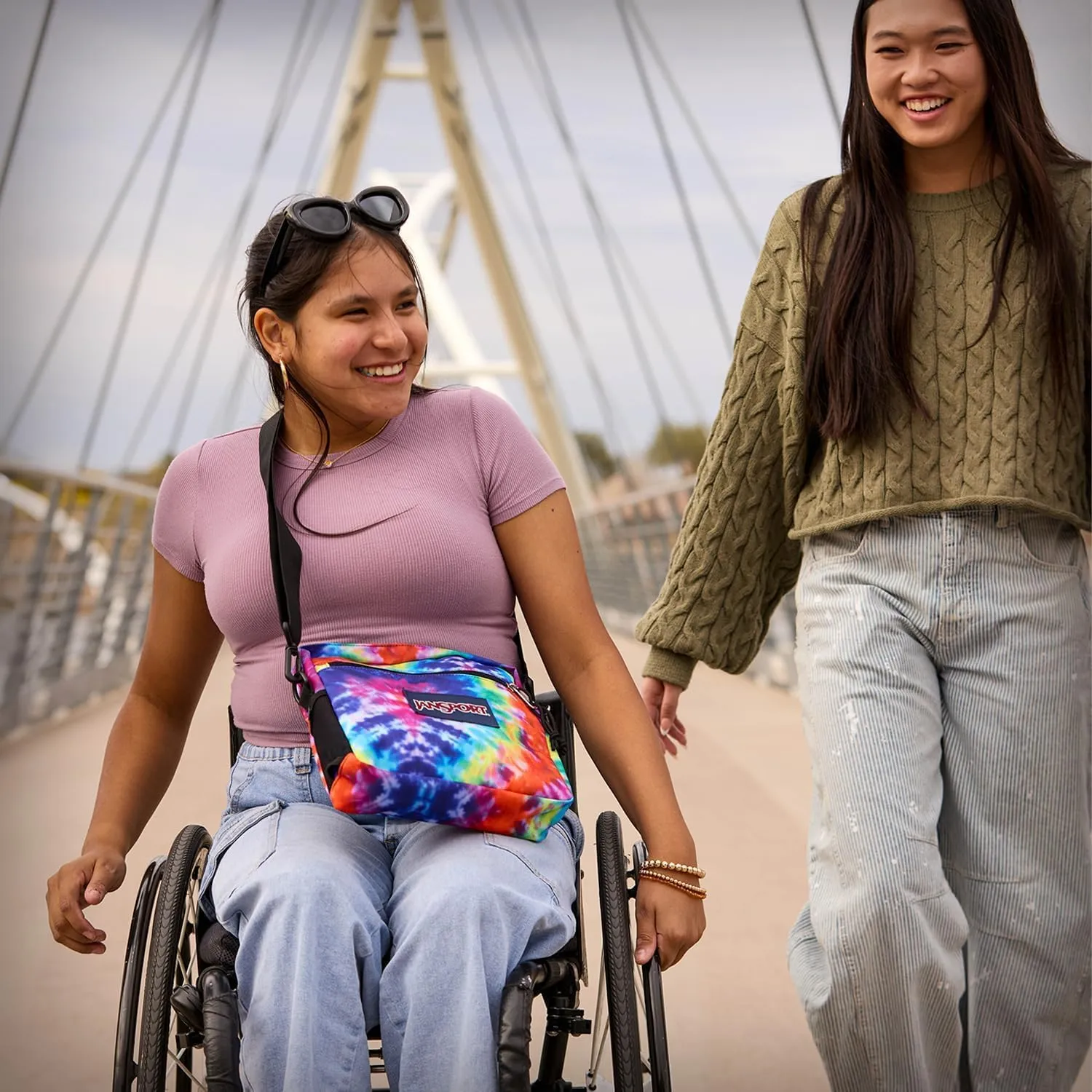 JanSport Central Adaptive Accessory Bag – Wheelchair & Walker Compatible, Versatile Carry Options, Tuck-Away Adjustable Loops, SaniStash Pocket for Easy Access, Cyberspace Galaxy