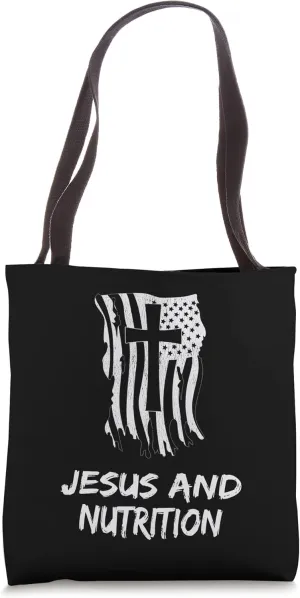 Jesus And Nutrition. Christian Nutrition Therapist Tote Bag