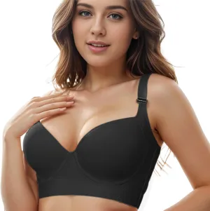 JishinGal Women's Push Up Bra Hide Back Fat Full Coverage Uplift Shapewear Bras for Women Back Fat Smoothing