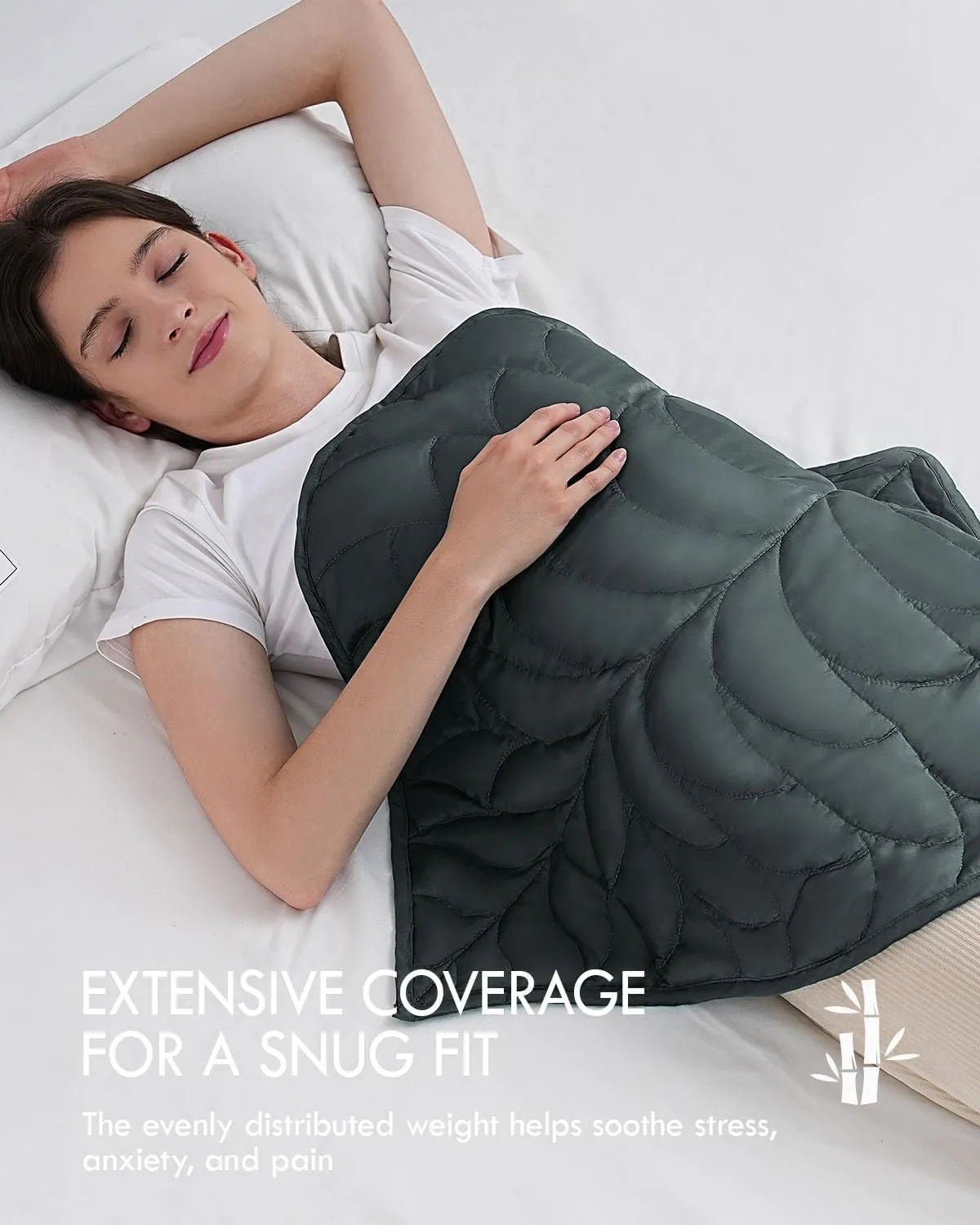 Kaisa Weighted Lap Blanket 5lbs 23'' x 29'', 100% Rayon Made from Bamboo, Weighted Blanket for Adults for Travel Relaxation, Machine Washable, Dark Gray