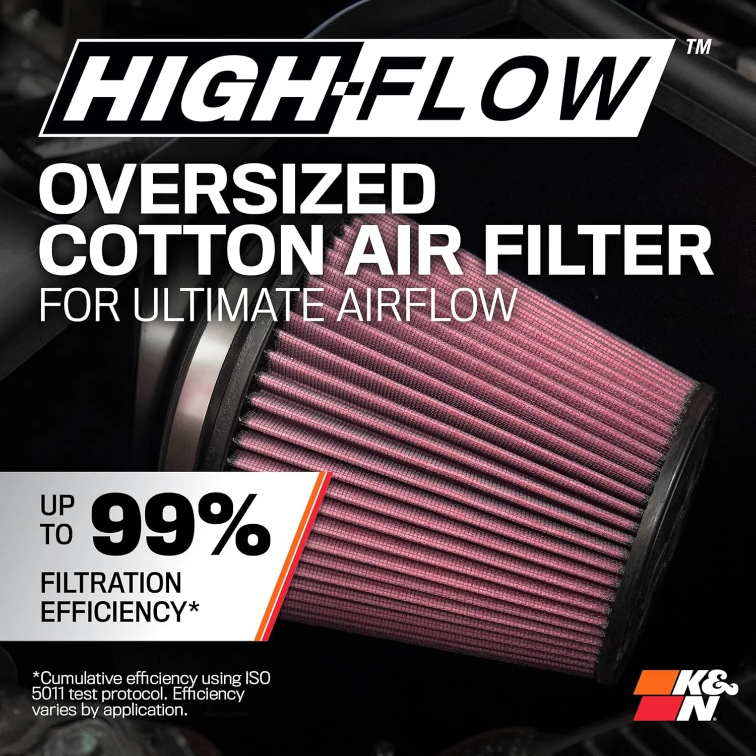 K&N Cold Air Intake System: High-Flow Air Filter, Increase Performance & Towing: Compatible with 2010-2024 Toyota: 4Runner, FJ Cruiser, 63-9034
