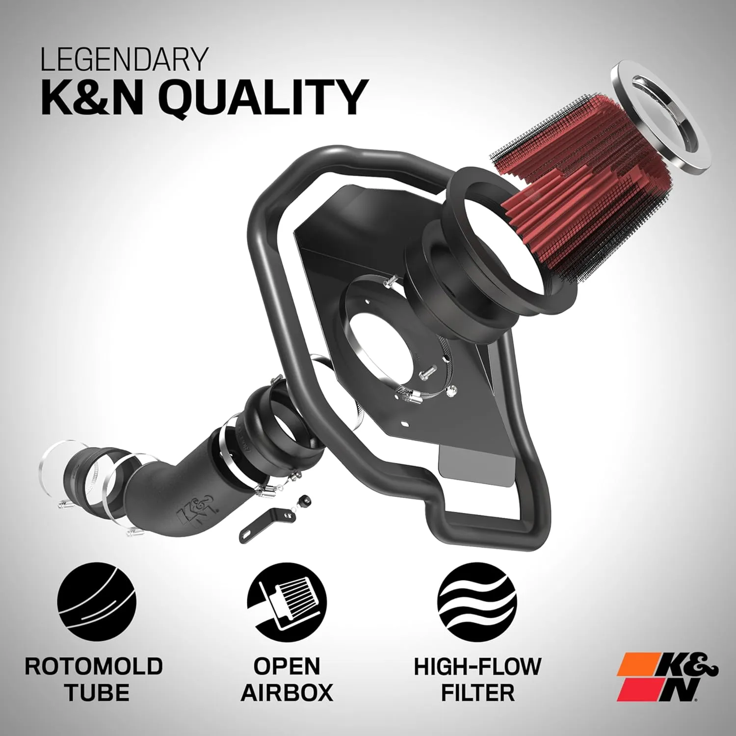 K&N Cold Air Intake System: High-Flow Air Filter, Increase Performance & Towing: Compatible with 2010-2024 Toyota: 4Runner, FJ Cruiser, 63-9034