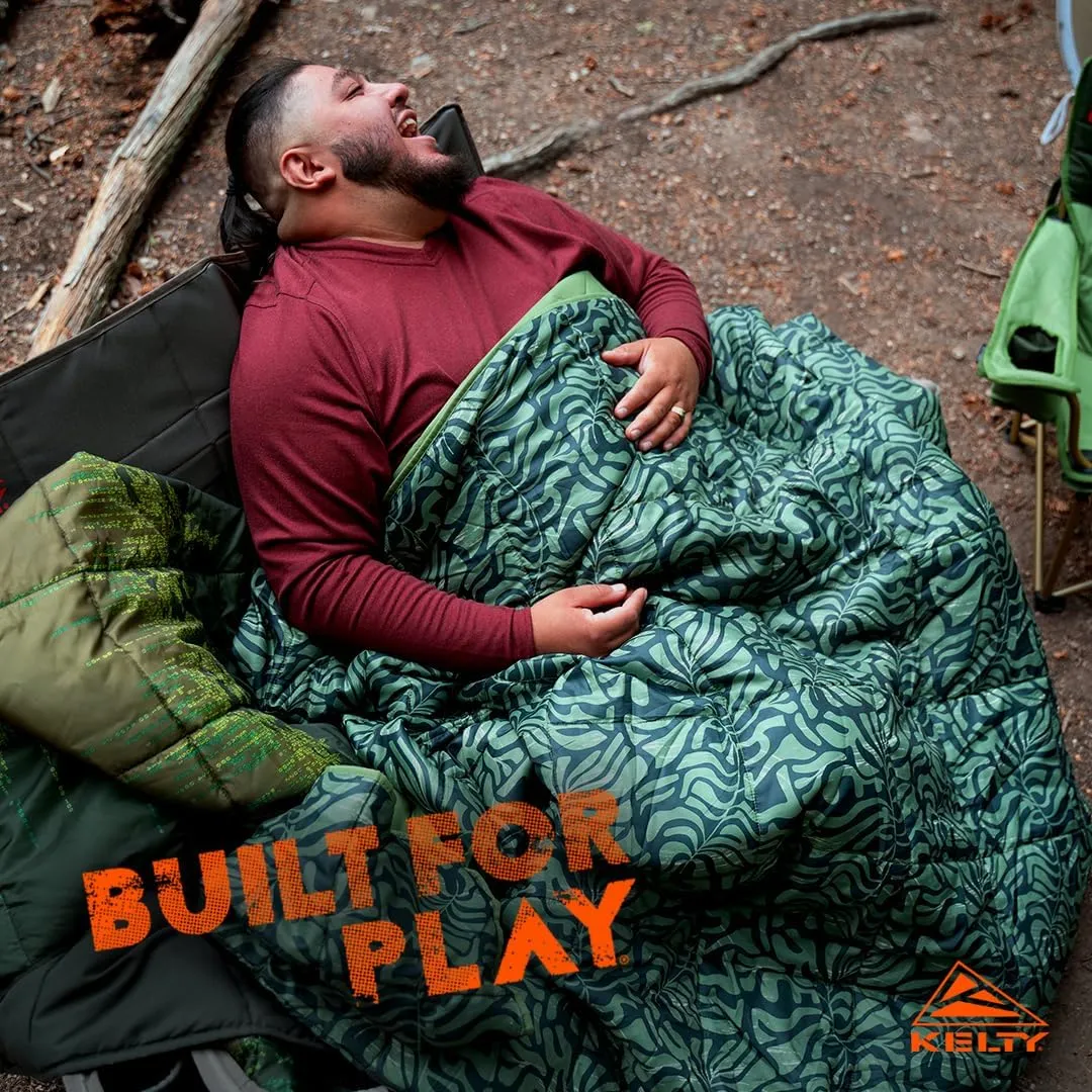 Kelty | Biggie Blanket Fern - Lightweight, Cozy Oversized 2P Blanket - Queen