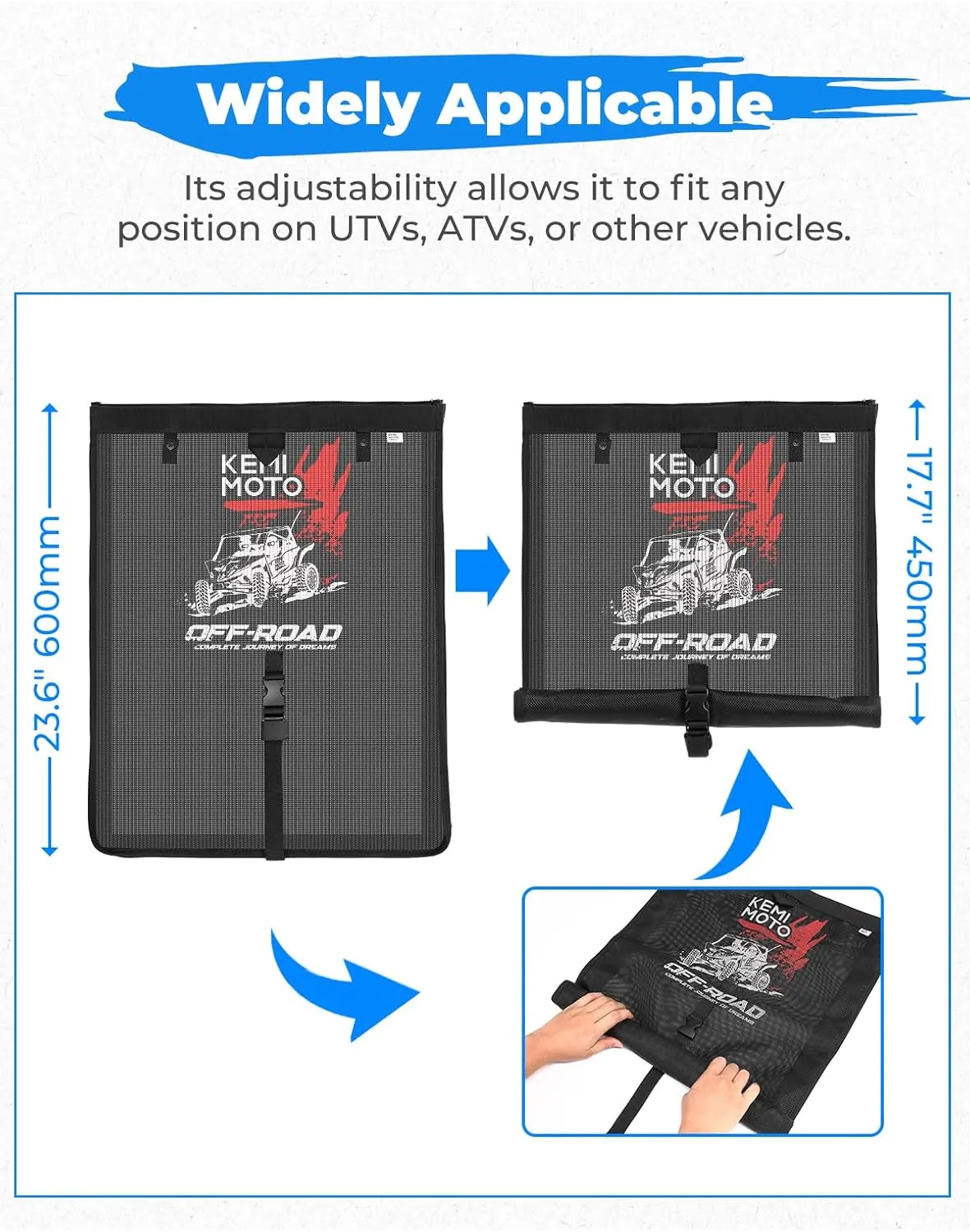 KEMIMOTO Large Trash Sack for UTV ATV, Dry-Wet Trash Bag PVC Mesh Trash Sack Universal Accessorie Compatible with Polaris RZR, Can-Am, CFMOTO, Teryx, Pioneer, Golf Cart, Off-Road-Work Print