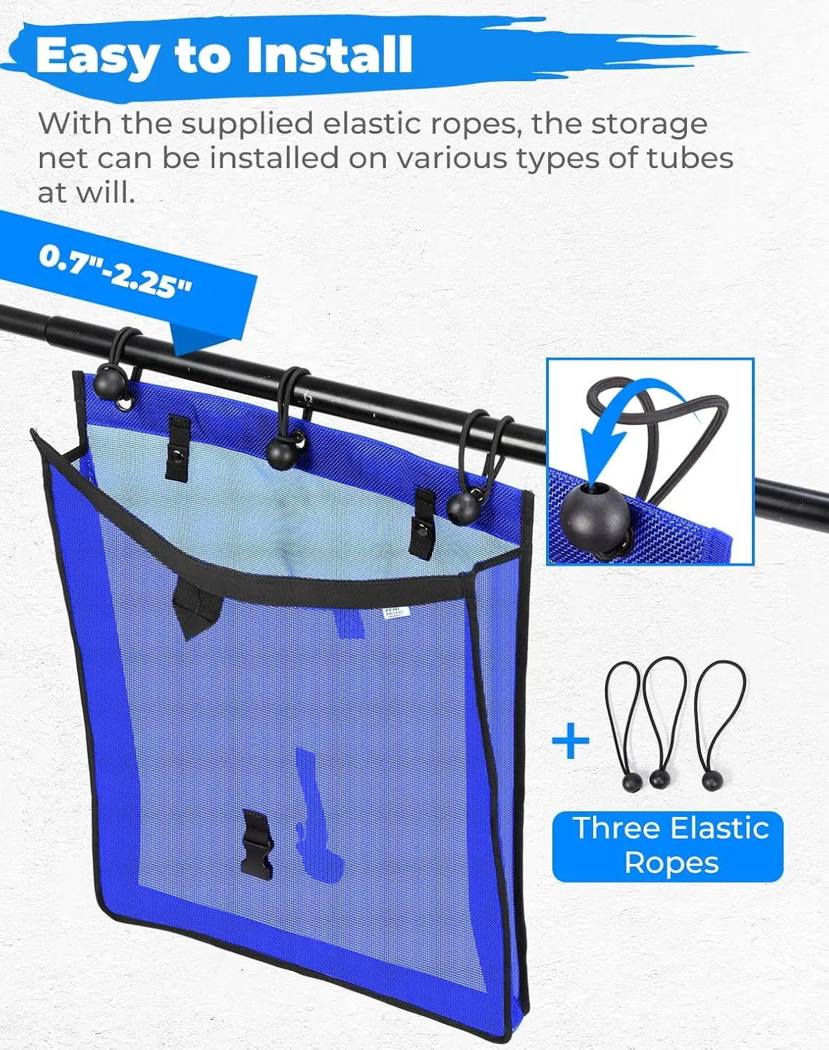 KEMIMOTO PVC Mesh Trash Bag for UTV ATV, Dry-Wet Large Trash Sack Bag Universal Accessorie Compatible with Polaris RZR, Can-Am, CFMOTO, Teryx, Pioneer, Golf Cart, Off-Road-Work (Blue)