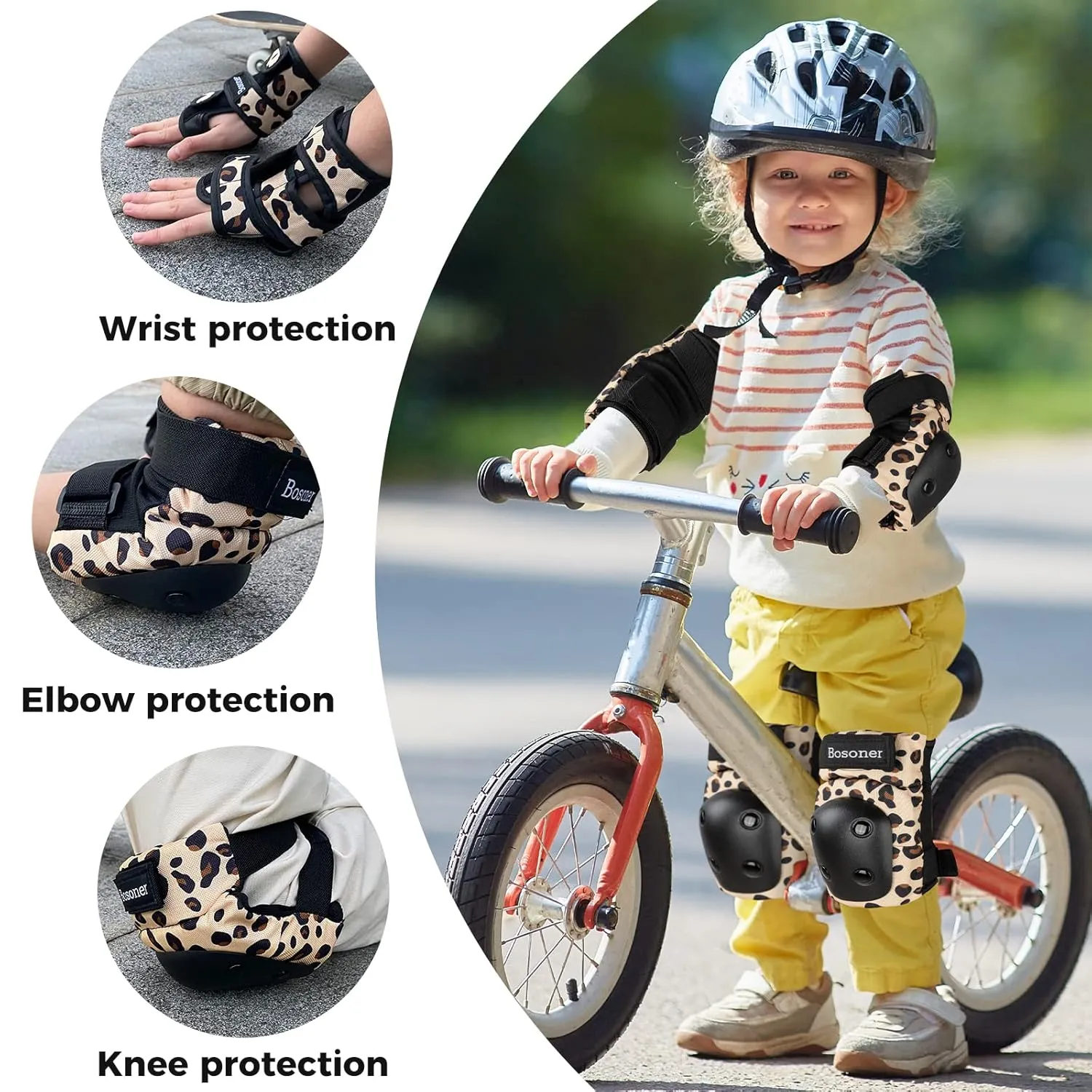 Kids/Youth/Adult Knee Pad Elbow Pads Guards Protective Gear Set for Wrist Guards Roller Skates Scooter Inline Skating Cycling Skateboard Mountain Biking Rock Climbing etc (Large)