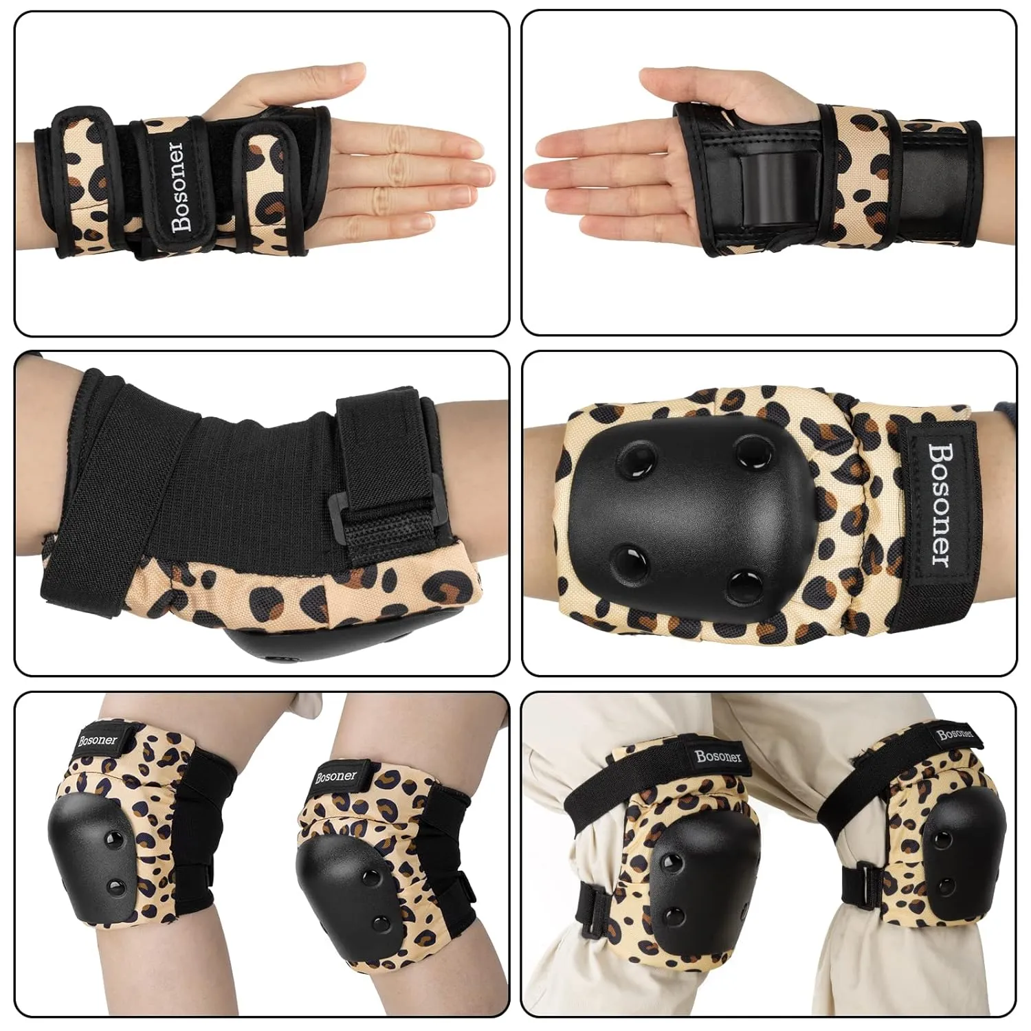 Kids/Youth/Adult Knee Pad Elbow Pads Guards Protective Gear Set for Wrist Guards Roller Skates Scooter Inline Skating Cycling Skateboard Mountain Biking Rock Climbing etc (Large)