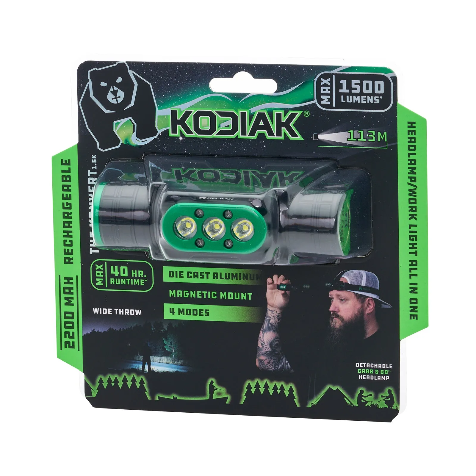 Kodiak 1500 Lumen Rechargeable Headlamp