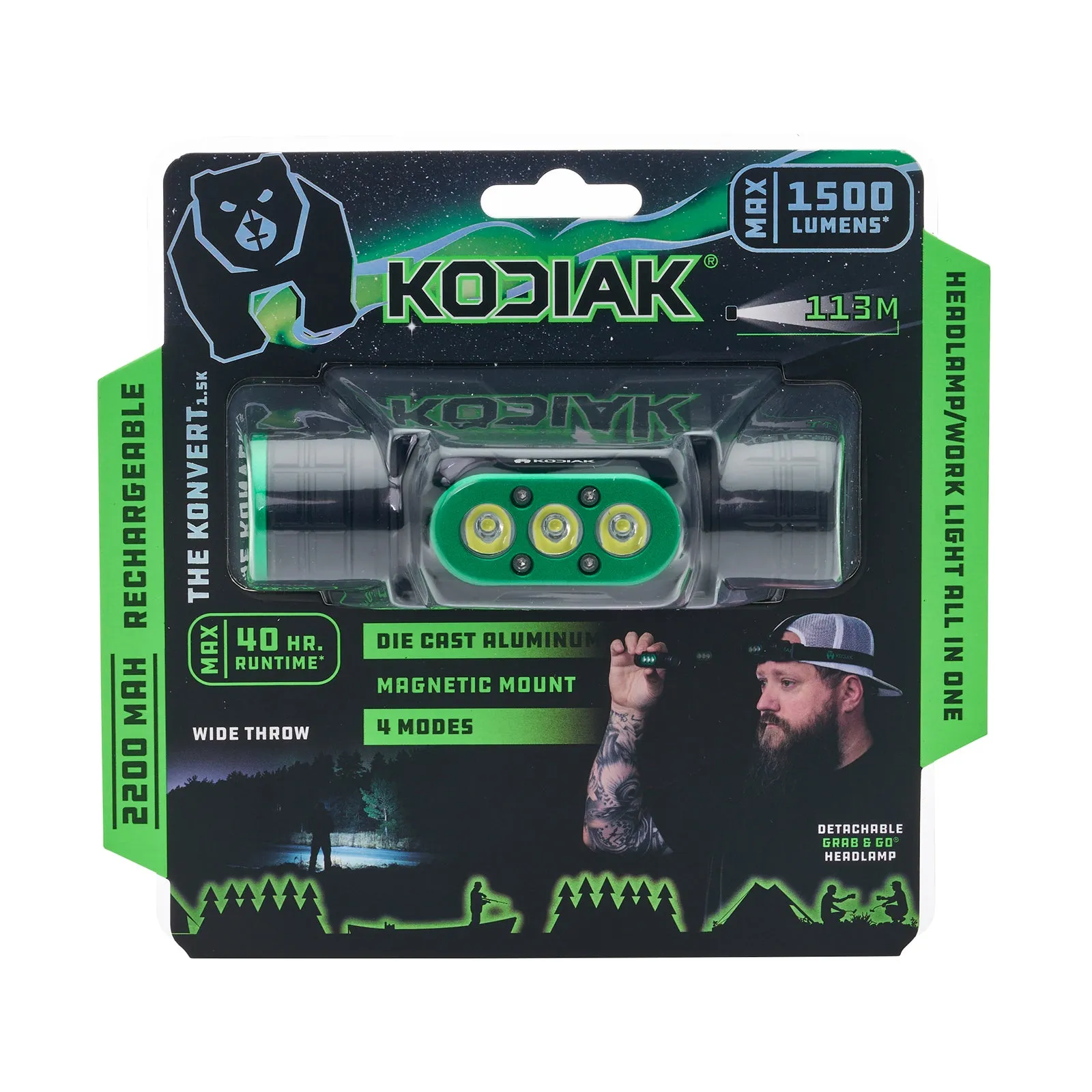 Kodiak 1500 Lumen Rechargeable Headlamp