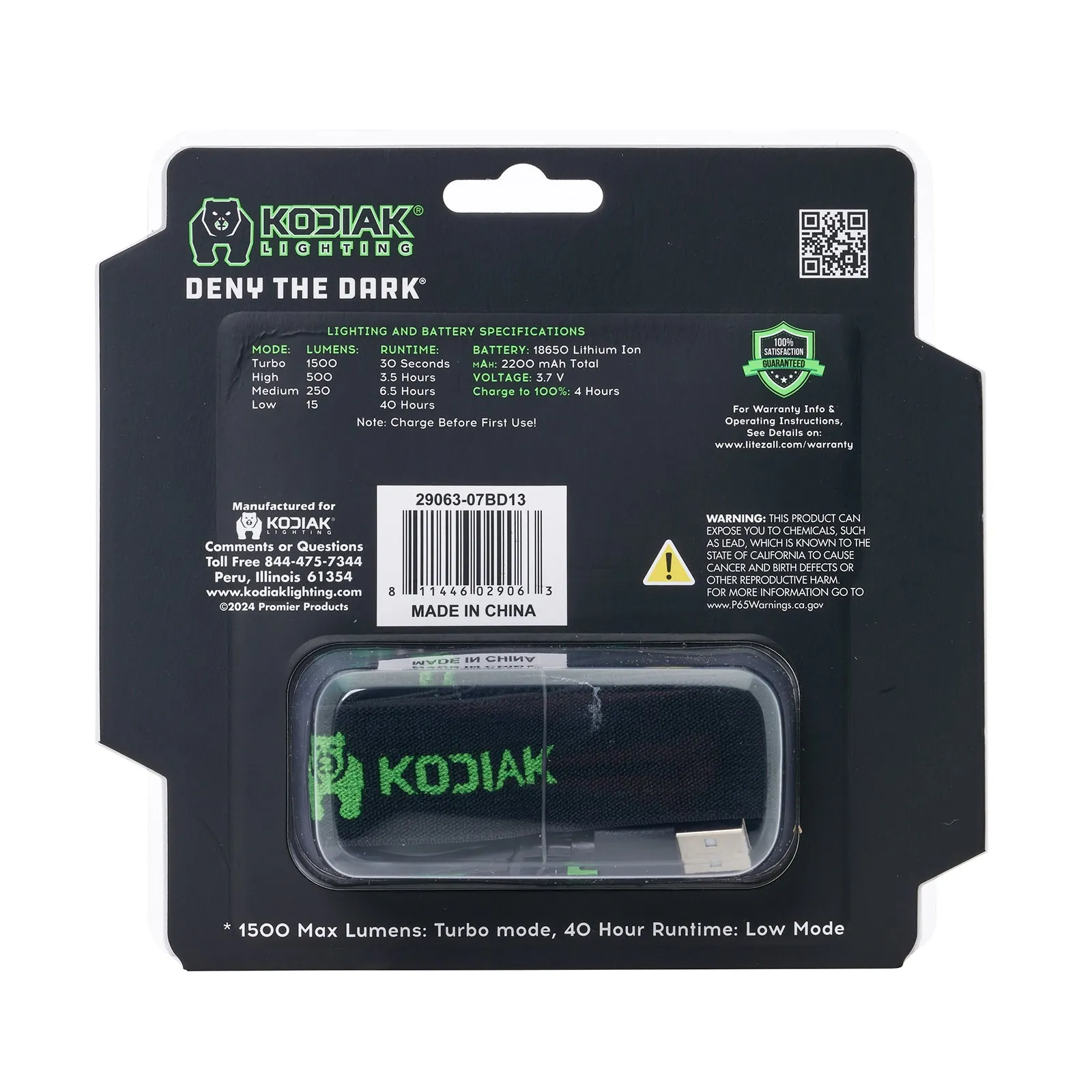 Kodiak 1500 Lumen Rechargeable Headlamp