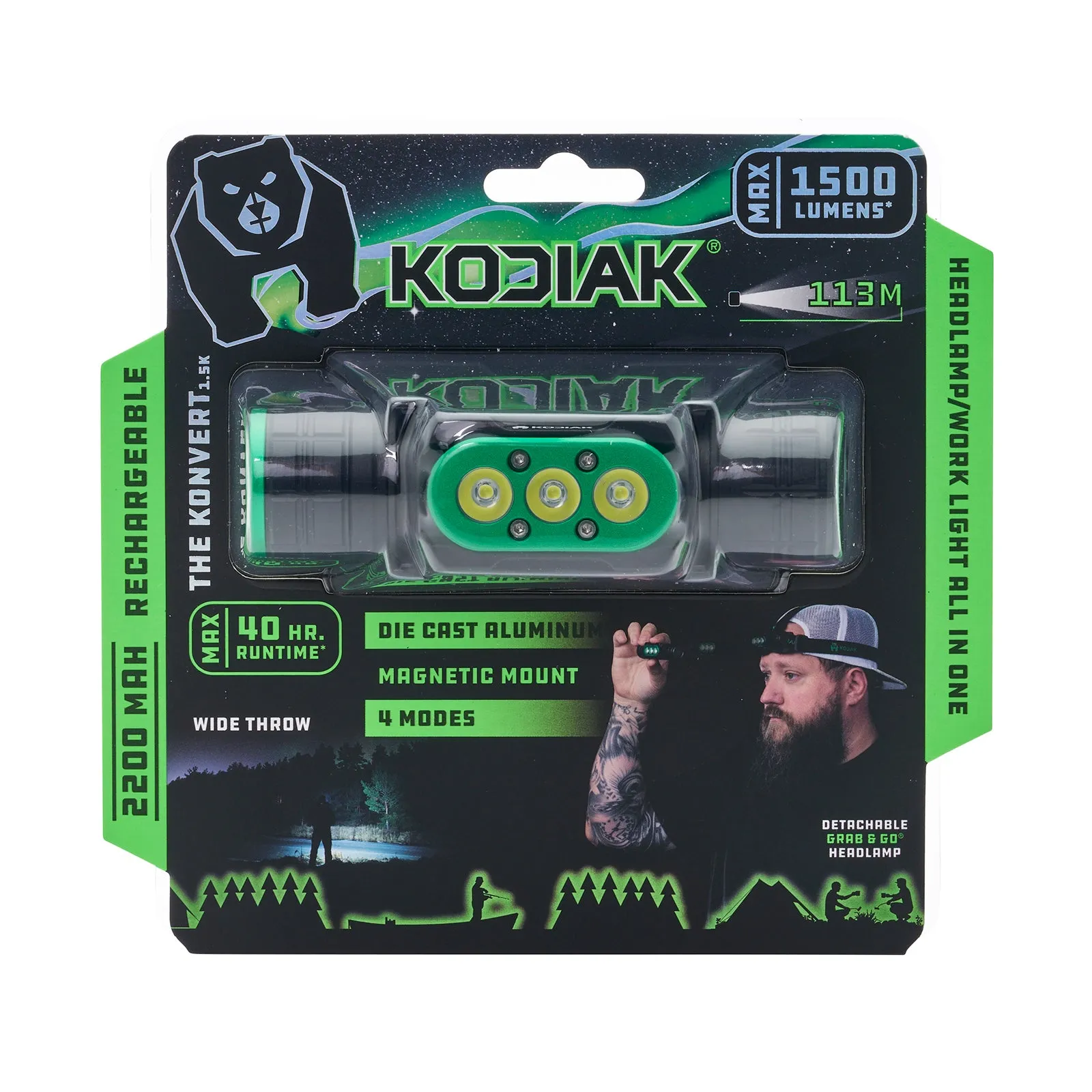 Kodiak 1500 Lumen Rechargeable Headlamp
