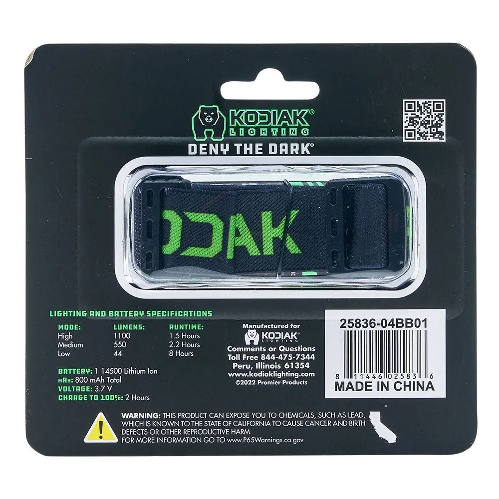 Kodiak® Konvert 1000 Lumen Rechargeable Headlamp with Magnetic Charging