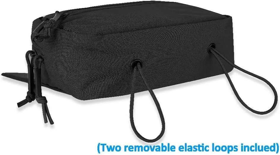 KRYDEX Tactical Drop Pouch Sub Abdominal Carrying Kit Bag Fanny Pack with Hook and Loop Panel for Tactical Vest Chest Rig (Black)